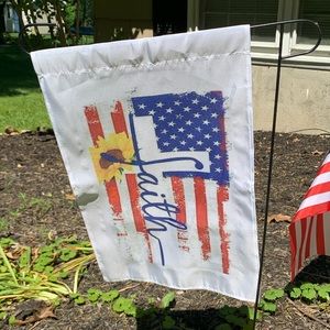 Handmade American Faith Garden Flag
